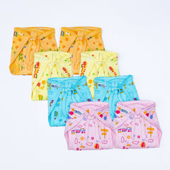 Reusable Cotton Lace Tie-Up Nappy with Pad - Pack of 8