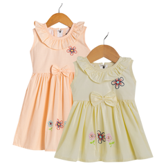 Girls Plain Frock - Pack of 2