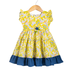 Girls Frock - Flower Bright