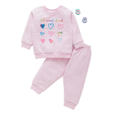 Full Sleeve Top with Full Pant - Pink Hearts