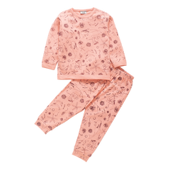 Girls Full Sleeve Top with Full Pant - Sea Orange