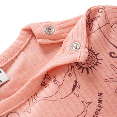 Girls Full Sleeve Top with Full Pant - Sea Orange