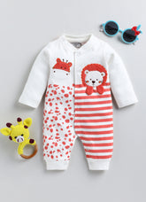 Boys Romper - Red Giraffe