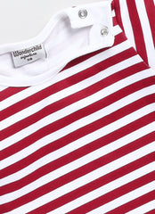 Boys Striped Top with Full Romper - Dog Tie