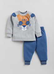 Boys Tshirt and Pajama - Blue Grey Tiger
