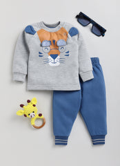 Boys Tshirt and Pajama - Blue Grey Tiger