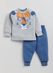 Boys Tshirt and Pajama - Blue Grey Tiger