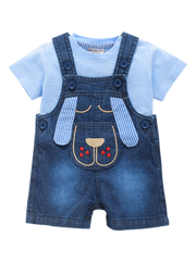 Boys Dungaree - Blue Dog