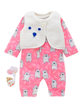 Girls Romper - Pink Teddy with Jacket