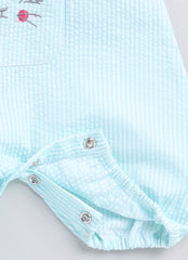 Girls Romper - Kitty Blue