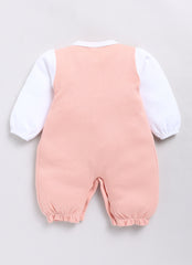 Girls Full Sleeve Peach Romper