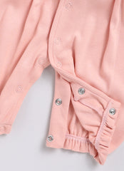 Girls Full Sleeve Peach Romper