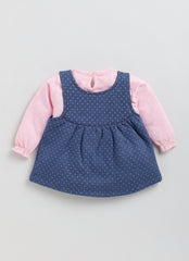 Girls Full Sleeve Top with Dungaree - Bunny