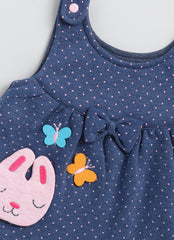 Girls Full Sleeve Top with Dungaree - Bunny