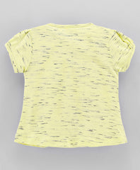 Girls Tshirt Shorts Set Yellow Dog