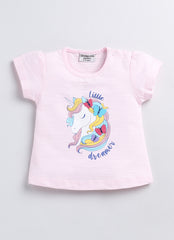 Girls T-shirt Shorts Set - Pink Unicorn