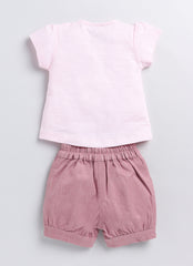 Girls T-shirt Shorts Set - Pink Unicorn