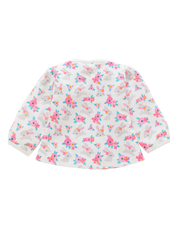 Girls Full Sleeve Top with Legging - Pink Rabbit Flowers