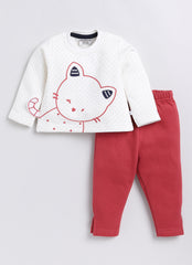 Full Sleeve Top with Legging - Red Cat