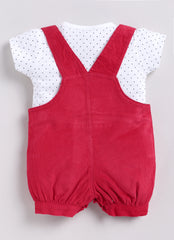 Girls Dungaree - Red - Kitty