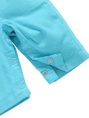 Girls Dungaree - Blue Cat