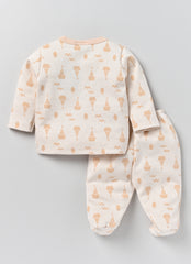 Girls Full Sleeve Top with Footed Pant