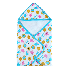 Multipurpose Printed Cotton Baby Warm Hooded Wrapper