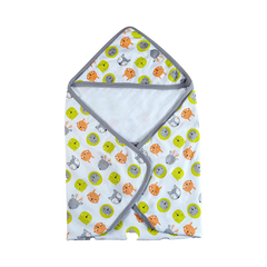 Multipurpose Printed Cotton Baby Warm Hooded Wrapper