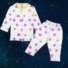 Baby Sleep Suit Set Colourful Elephant Print